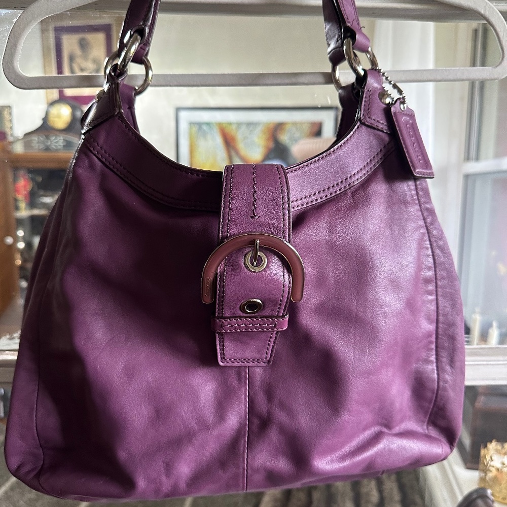 Coach top handled purse in Eggplant/Purple